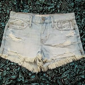 EUC Ambercombie distressed cutoff jean shorts 0 25